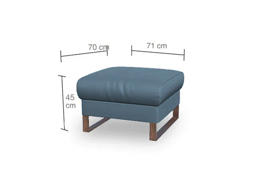 W.SCHILLIG Hocker finn 20974 G70 Leder Z73/27 light blue - Komfortmöbel24