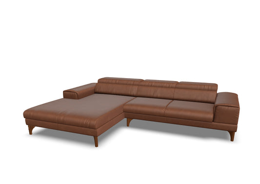 W.SCHILLIG Longchair piedroo plus 21156 (B=303 cm) Leder Z75/50 cognac inkl. Kissen