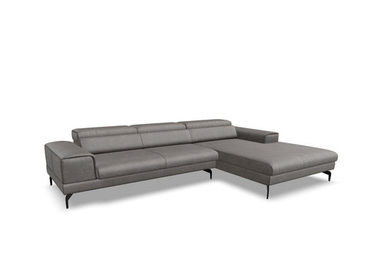 W.SCHILLIG Longchair piedroo plus 21156 (B=323 cm) Leder Z77/25 elephant grey