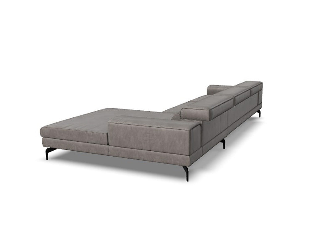 W.SCHILLIG Longchair piedroo plus 21156 (B=323 cm) Leder Z77/25 elephant grey