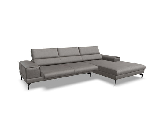 W.SCHILLIG Longchair piedroo plus 21156 (B=323 cm) Leder Z77/25 elephant grey