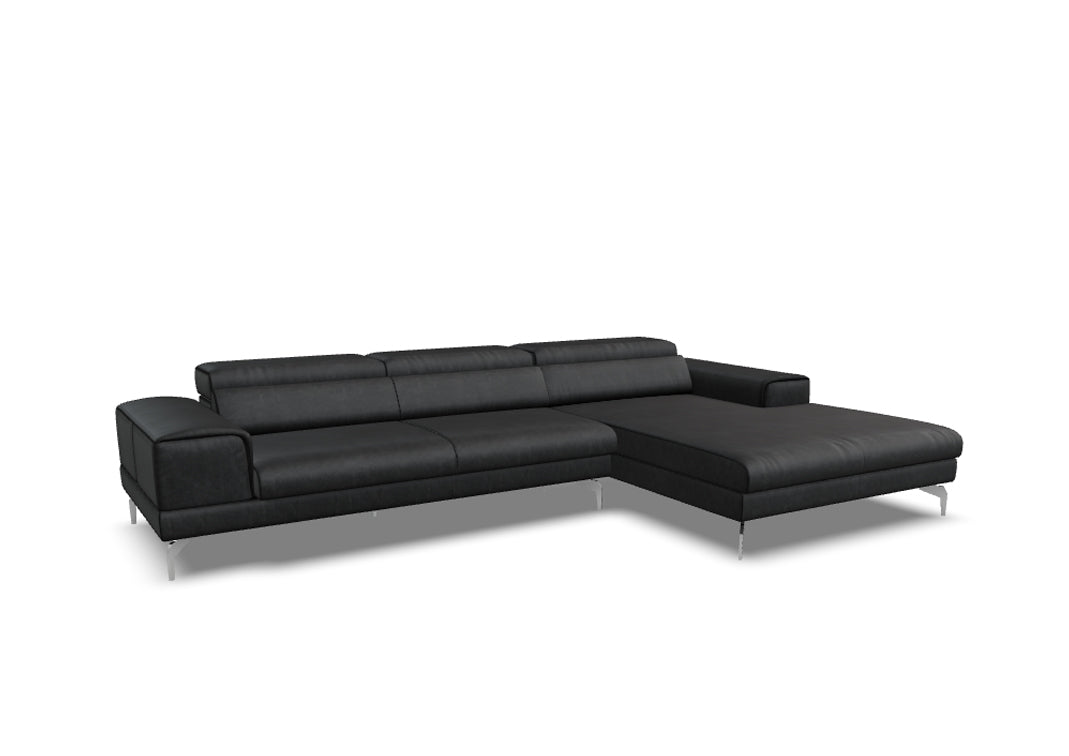 W.SCHILLIG Longchair piedroo plus 21156 (B=323 cm) Leder Z77/55 zartbitter