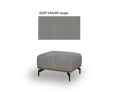 W.SCHILLIG Longchair run 16555 + Hocker G75 Stoff S44/49 taupe - Komfortmöbel24