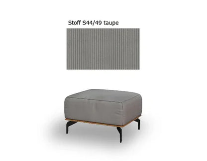W.SCHILLIG Longchair run 16555 + Hocker G75 Stoff S44/49 taupe - Komfortmöbel24