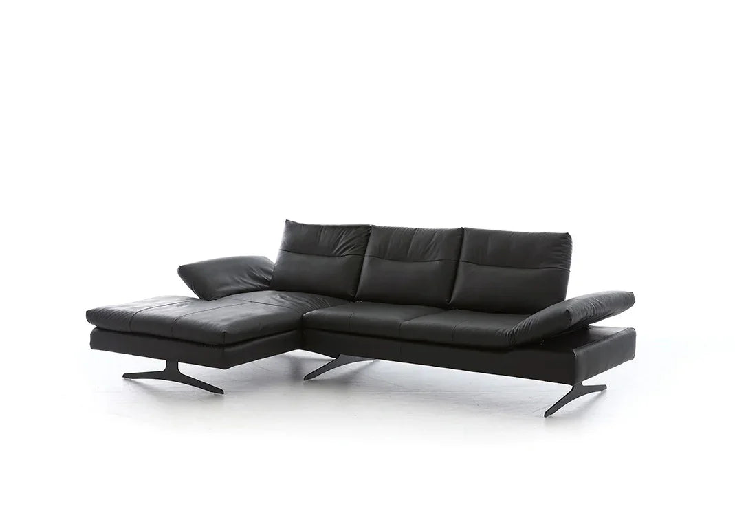 W.SCHILLIG Longchair seventy5 16741 (B=312 cm) Leder Z59/99 schwarz