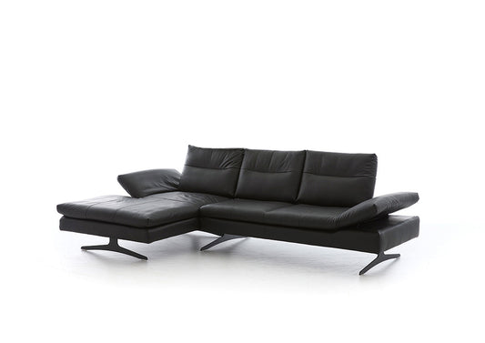 W.SCHILLIG Longchair seventy5 16741 (B=312 cm) Leder Z59/99 schwarz