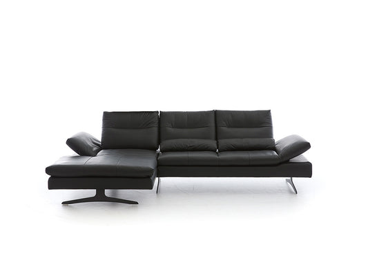 W.SCHILLIG Longchair seventy5 16741 (B=312 cm) Leder Z59/99 schwarz