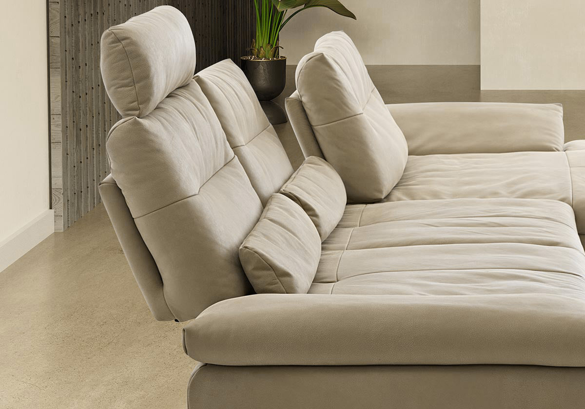 W.SCHILLIG Bundle Longchair seventy5 (B=342 cm) 16741 Leder Z73/21 stone