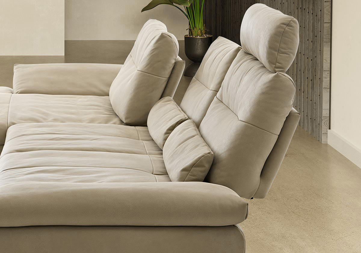 W.SCHILLIG Bundle Longchair seventy5 (B=342 cm) 16741 Leder Z73/21 stone