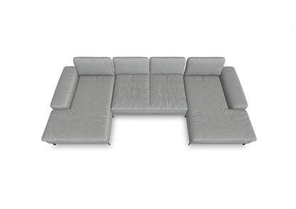 W.SCHILLIG Doppel-Longchair valentinoo 16540 Leder Z66/43 greige m. KF #475