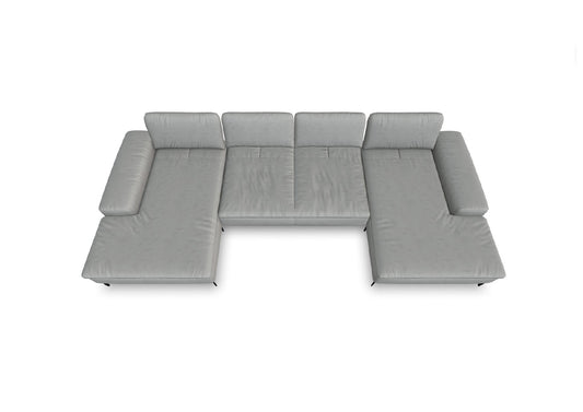 W.SCHILLIG Doppel-Longchair valentinoo 16540 Leder Z66/43 greige m. KF #475