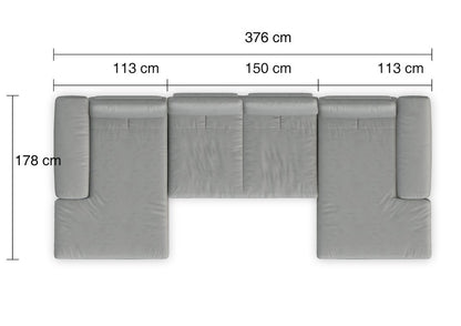 W.SCHILLIG Doppel-Longchair valentinoo 16540 Leder Z66/43 greige m. KF #475