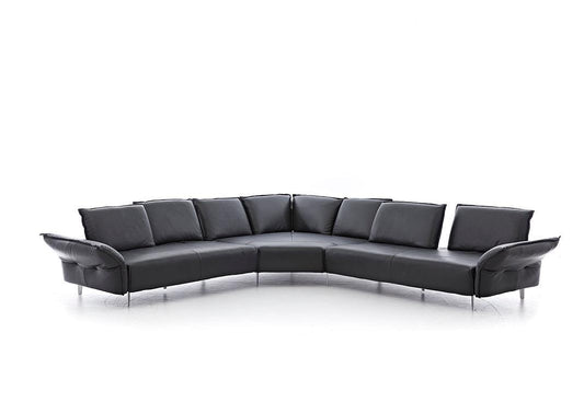 W.SCHILLIG Ecksofa bonnie 16660 Leder Z77/99 black pearl - Komfortmöbel24