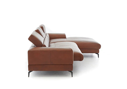 W.SCHILLIG Longchair «21106» piedroo in Leder Z69/50 cognac