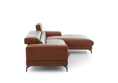 W.SCHILLIG Longchair «21106» piedroo in Leder Z69/50 cognac