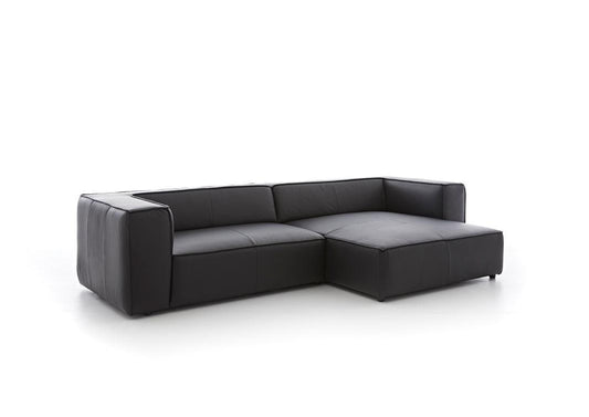 W.SCHILLIG Longchair around-the-block 18050 Leder Z59/99 schwarz - Komfortmöbel24