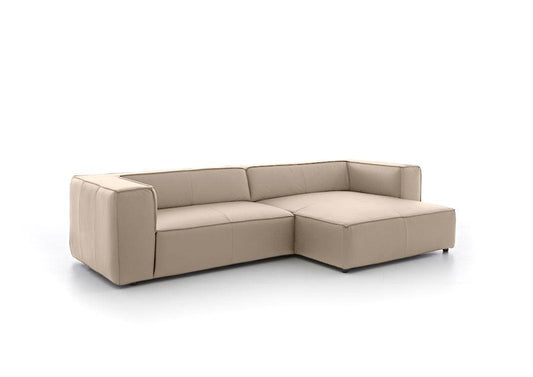 W.SCHILLIG Longchair around-the-block 18050 Leder Z59/20 eisgrau - Komfortmöbel24