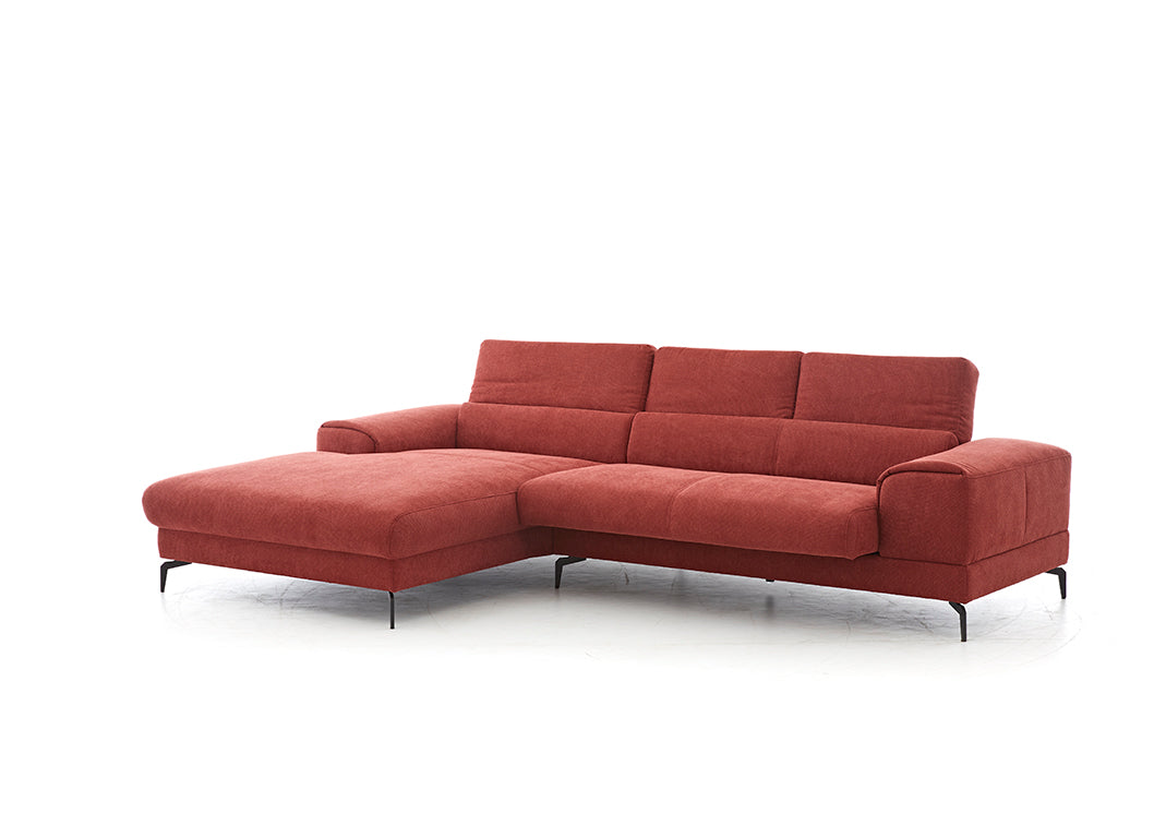 W.SCHILLIG Longchair «piedroo» 21106 in Stoff R 66/12 red - Komfortmöbel24