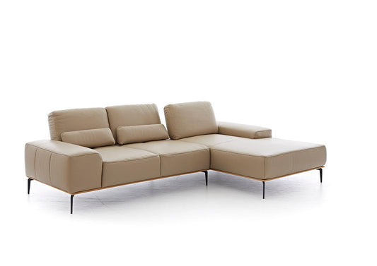 W.SCHILLIG Longchair run 16555 Leder Z73/21 stone - Komfortmöbel24