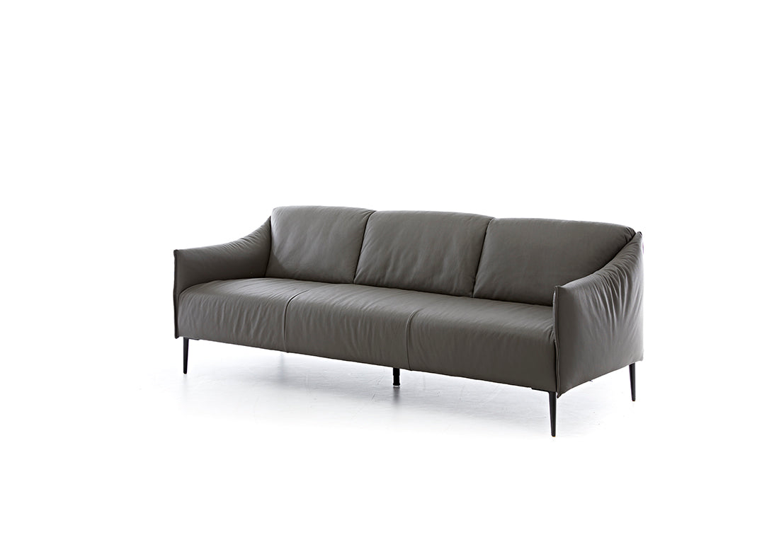 W.SCHILLIG Sofa «sally» 15350 P70 in Leder Z 73/95 graphite - Komfortmöbel24