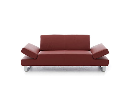 W.SCHILLIG Sofa «taboo» 22070 NF in Leder Z59/10 rot mit Kontrastfaden - Komfortmöbel24