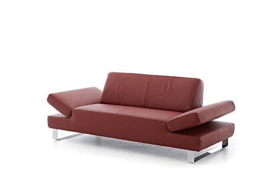 W.SCHILLIG Sofa taboo 22070 NF Leder Z59/10 rot mit Kontrastfaden - Komfortmöbel24