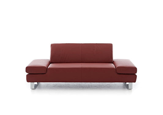 W.SCHILLIG Sofa taboo 22070 NF Leder Z59/10 rot mit Kontrastfaden - Komfortmöbel24