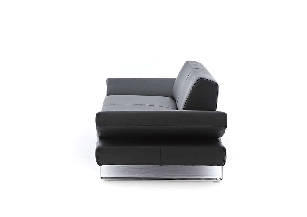 W.SCHILLIG Sofa «taboo» 22070 PL in Leder Z59/99 schwarz mit Kontrastfaden - Komfortmöbel24