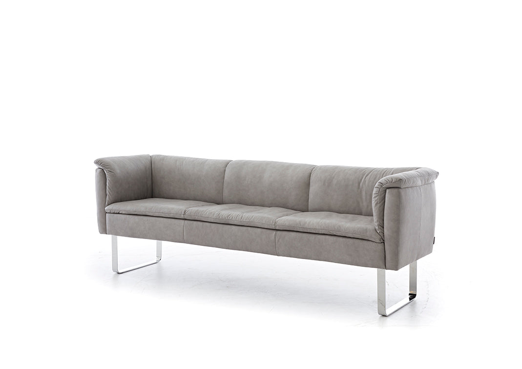 W.SCHILLIG seat&eat «lounge» 11752 B220 in Leder Z69/22 light grey - Komfortmöbel24